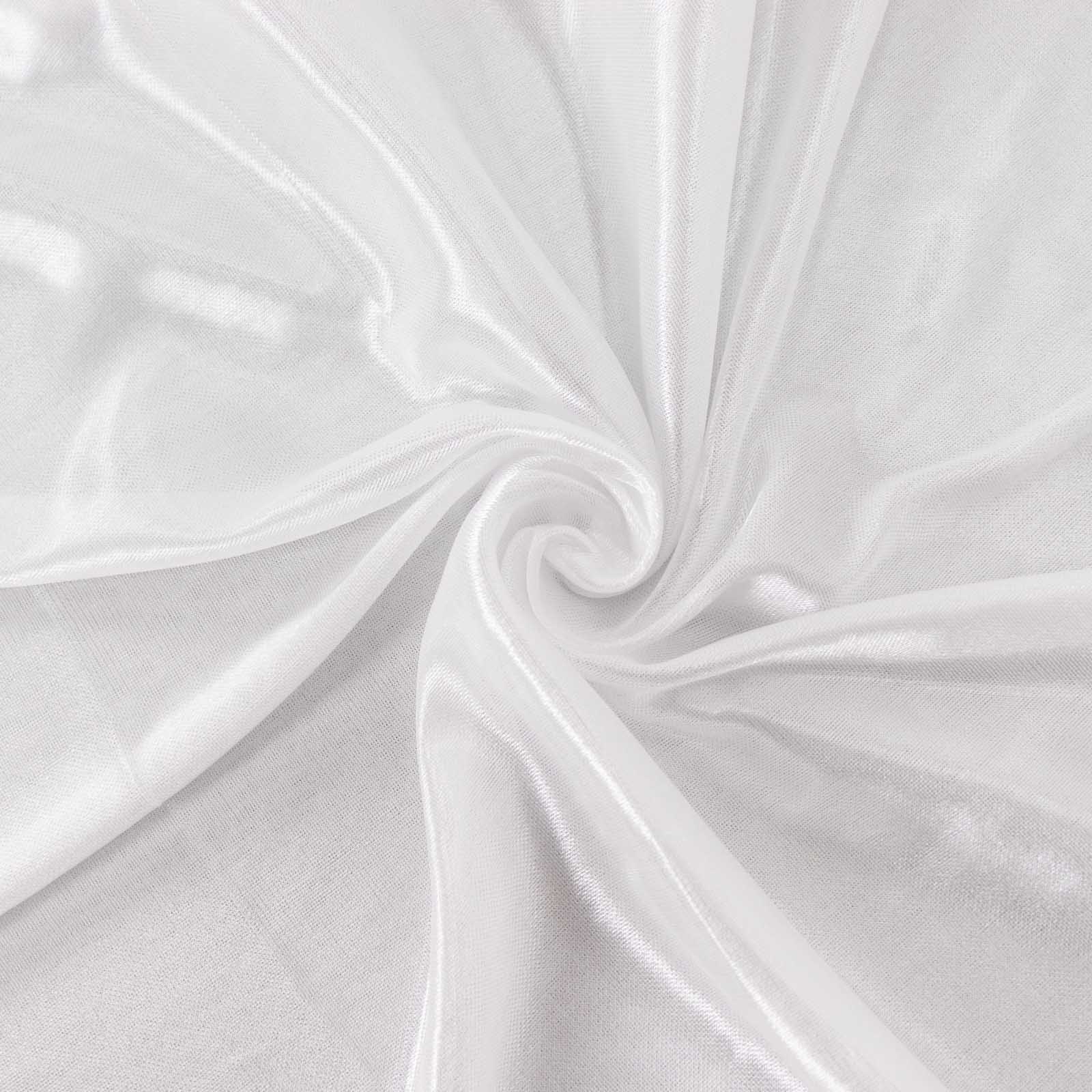 White satin event curtain drapes, glossy photo backdrop panel.