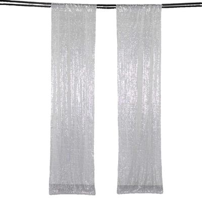 Elegant Shimmer with Silver Sequin Curtains