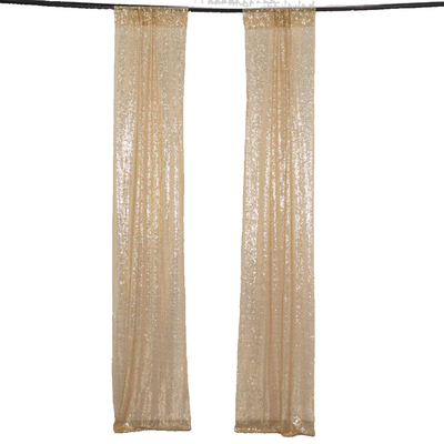 Elevate Your Event with Champagne Sequin Drapes
