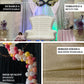 Champagne metallic shimmer tinsel backdrop curtain drapes for events.