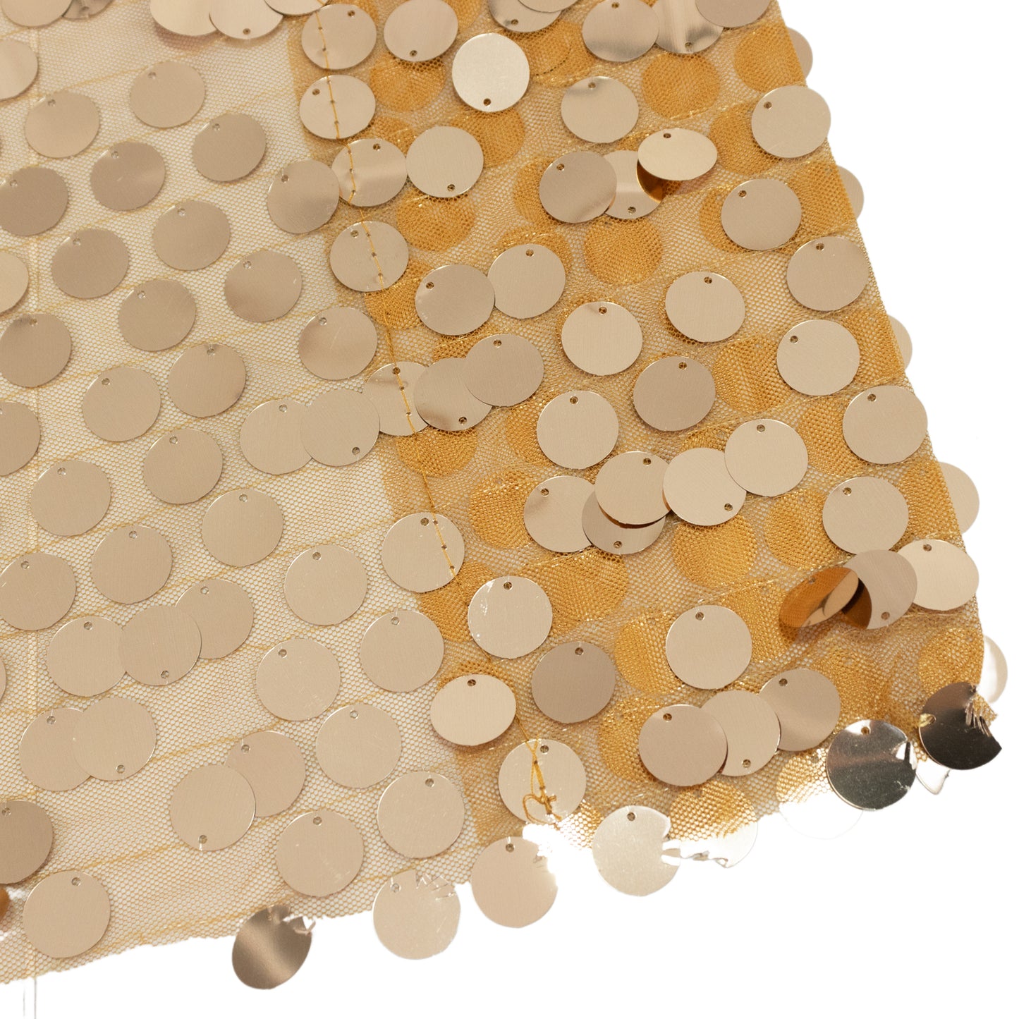 Gold Large Payette Sequin Backdrop Curtain 5ft x 12ft - Big Round Sequin Event Photography Panel wit