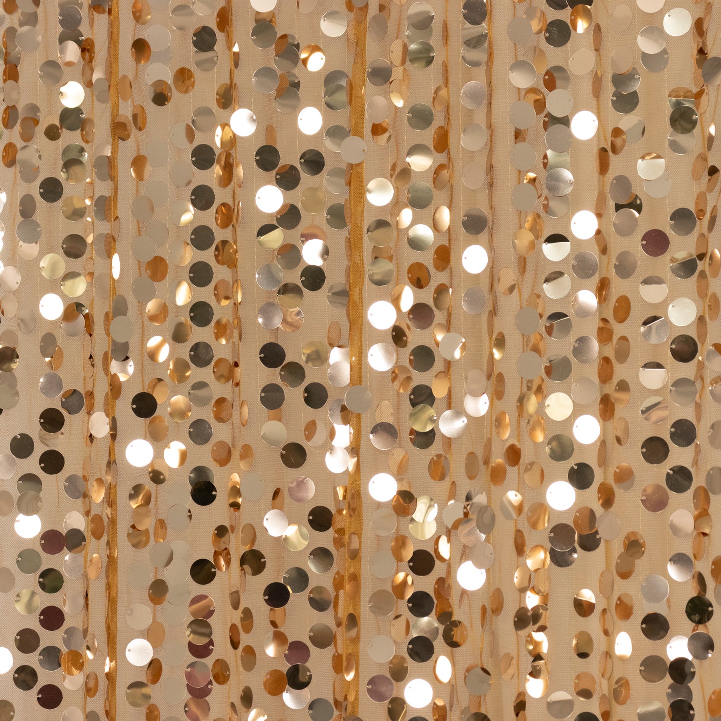 Gold Large Payette Sequin Backdrop Curtain 5ft x 12ft - Big Round Sequin Event Photography Panel wit