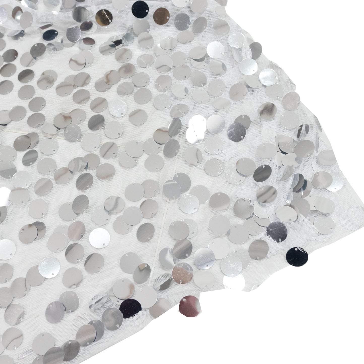 Silver Large Payette Sequin Backdrop Curtain 5ft x 12ft - Big Round Sequin Event Photography Panel w
