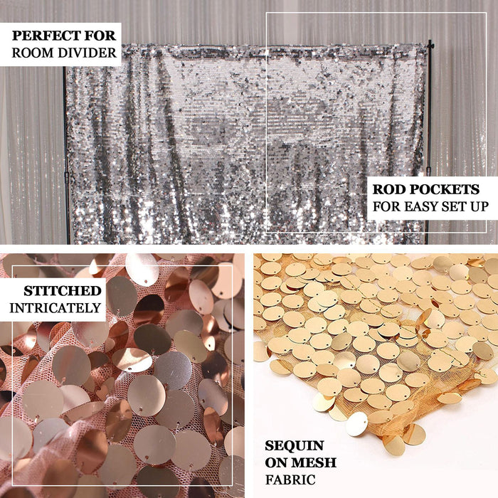 20ftx10ft Blush Big Payette Sequin Event Curtain Drapes, Backdrop Event Panel