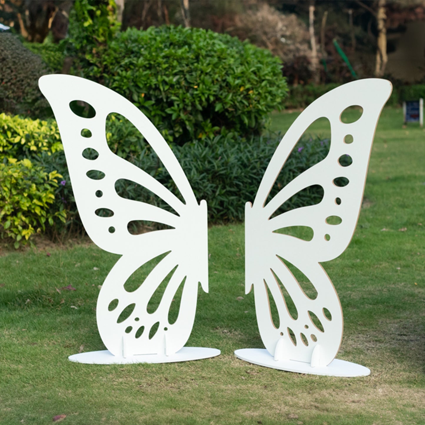 White freestanding butterfly wings backdrop photo prop, 4.5ftx3.5ft.