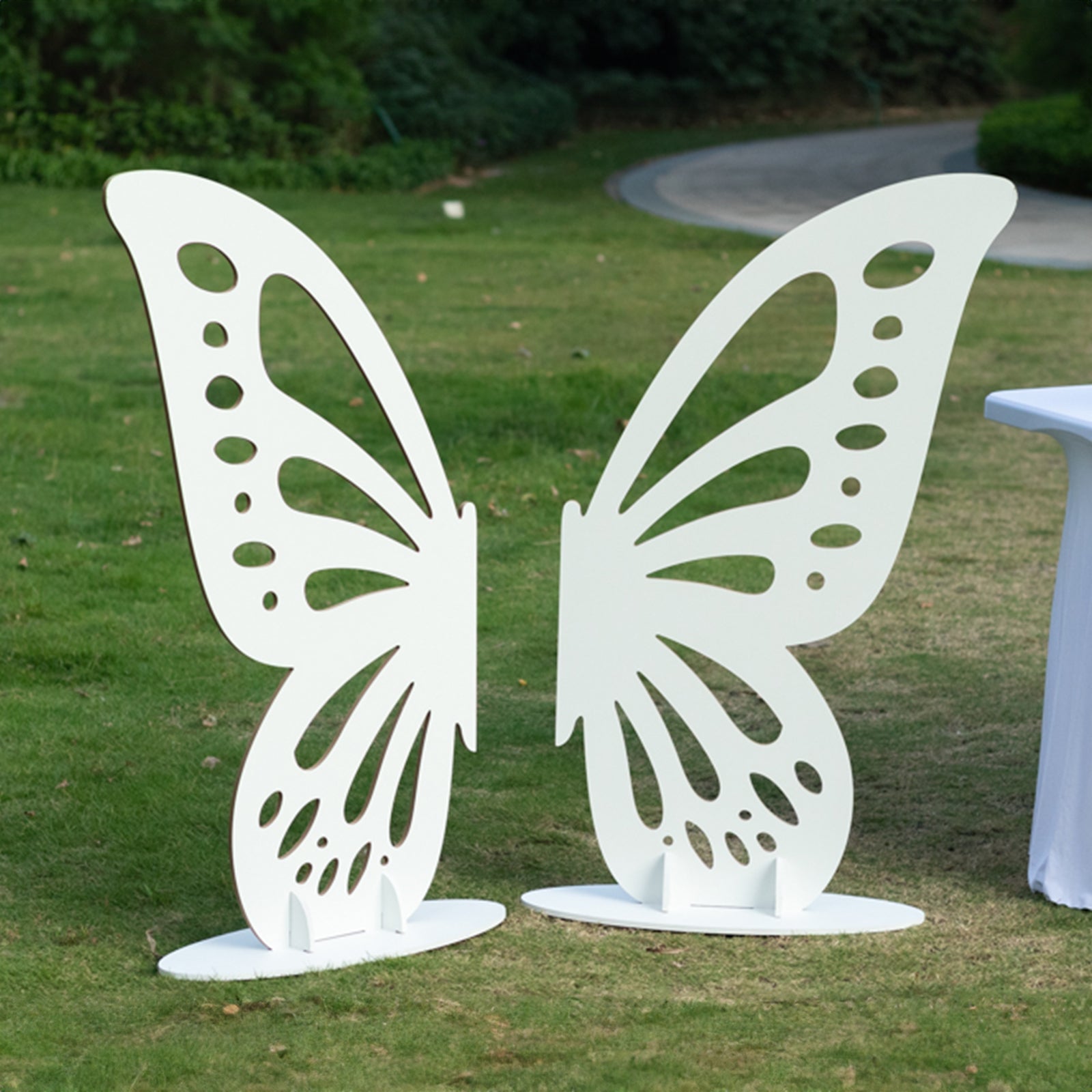 White freestanding butterfly wings backdrop photo prop, 4.5ftx3.5ft.