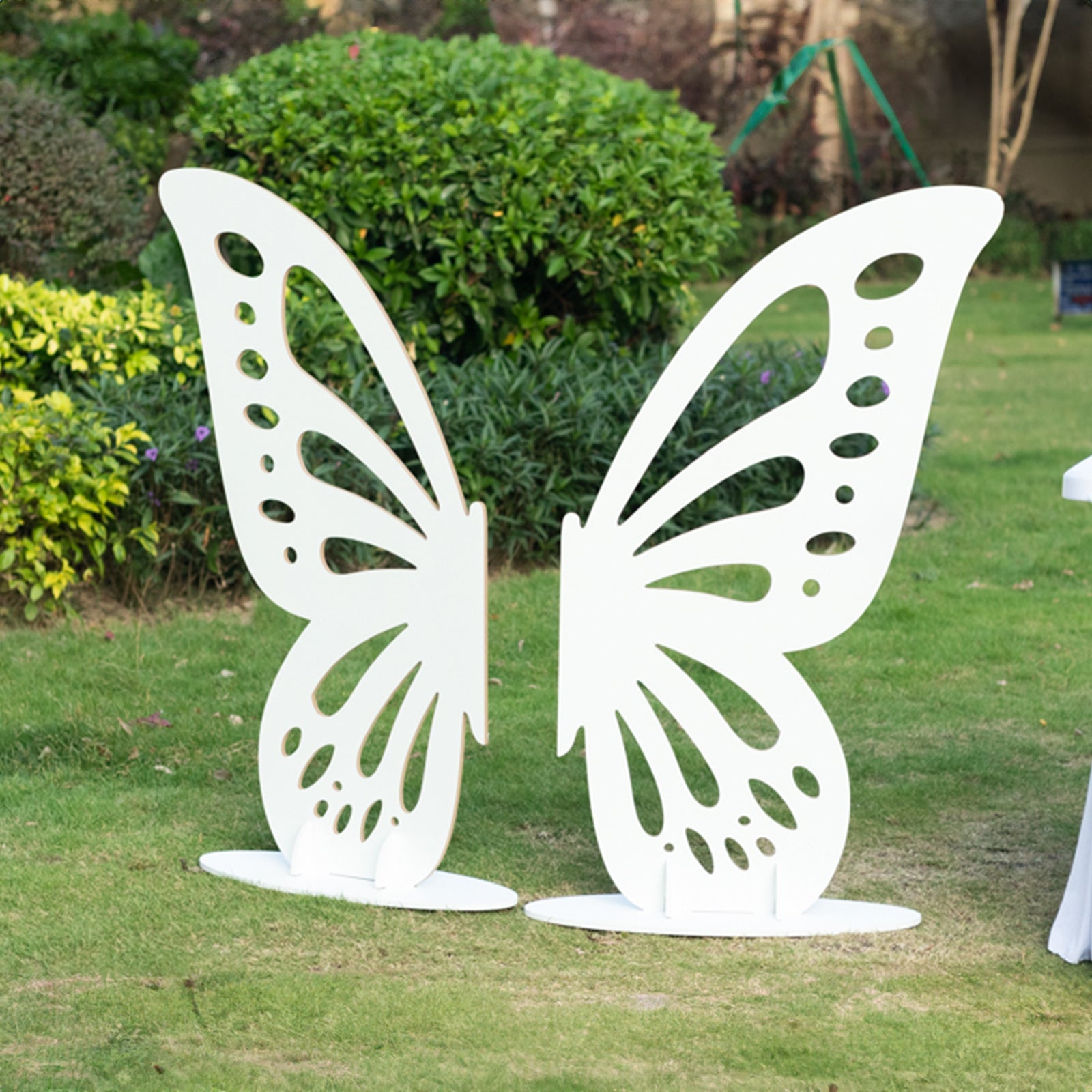 White freestanding butterfly wings backdrop photo prop, 4.5ftx3.5ft.