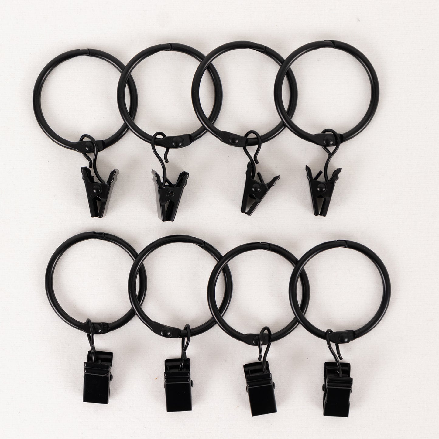 50 Pack Black Metal Openable Curtain Clip Rings, Heavy Duty Rustproof Drapery Backdrop Clip Hangers - 1.5"