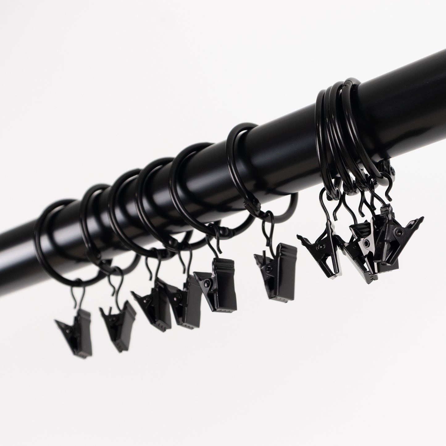 50 Pack Black Metal Openable Curtain Clip Rings, Heavy Duty Rustproof Drapery Backdrop Clip Hangers - 1.5"