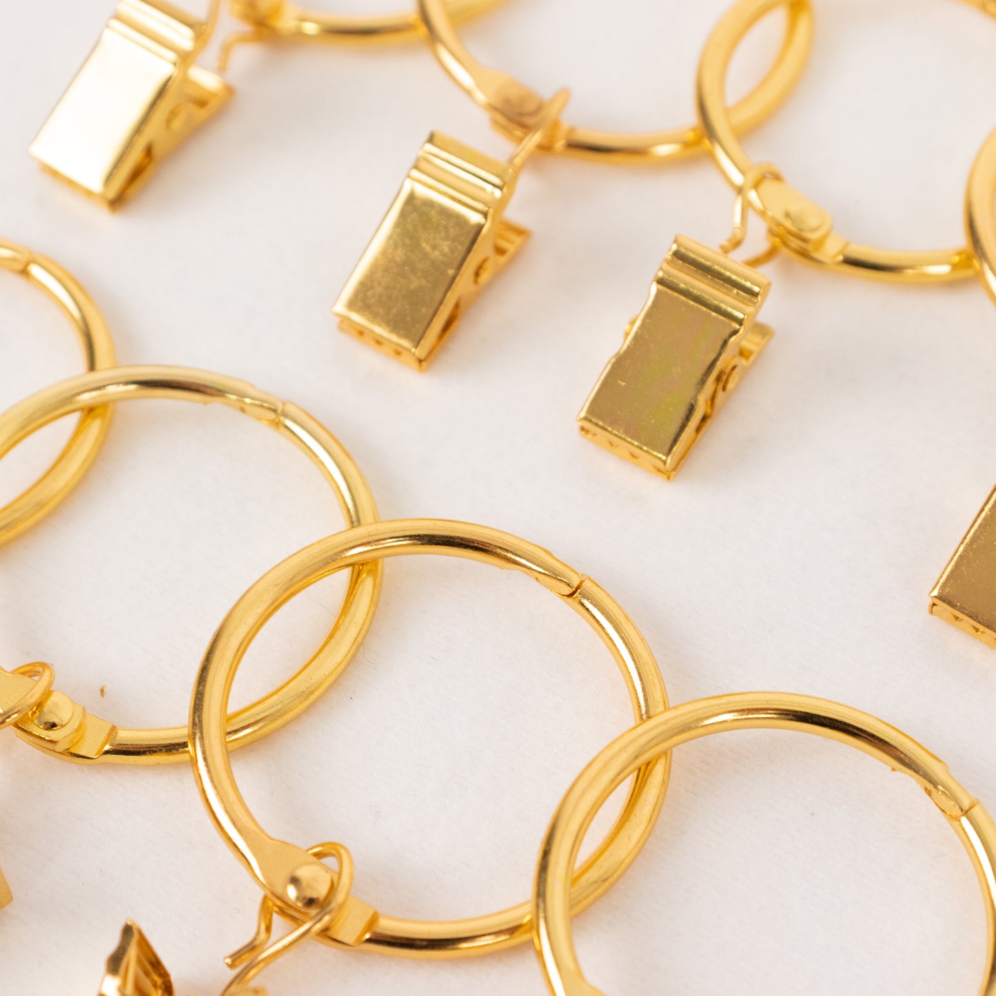 50 Pack Gold Metal Openable Curtain Clip Rings, Heavy Duty Rustproof Drapery Backdrop Clip Hangers - 1.5"