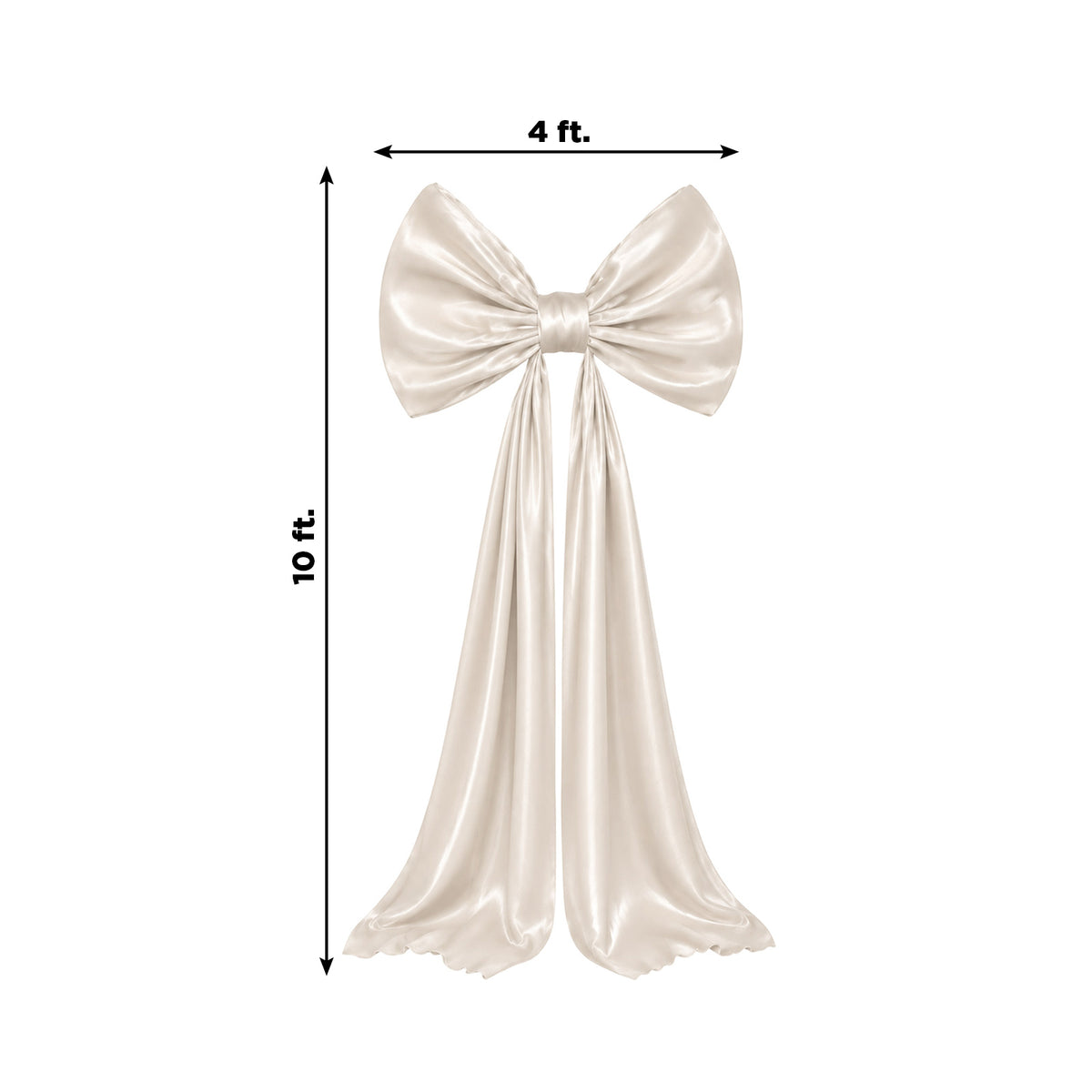 Giant Satin Bow Backdrop Decor, 10ft, Beige – Weddings, Birthdays & Baby Showers