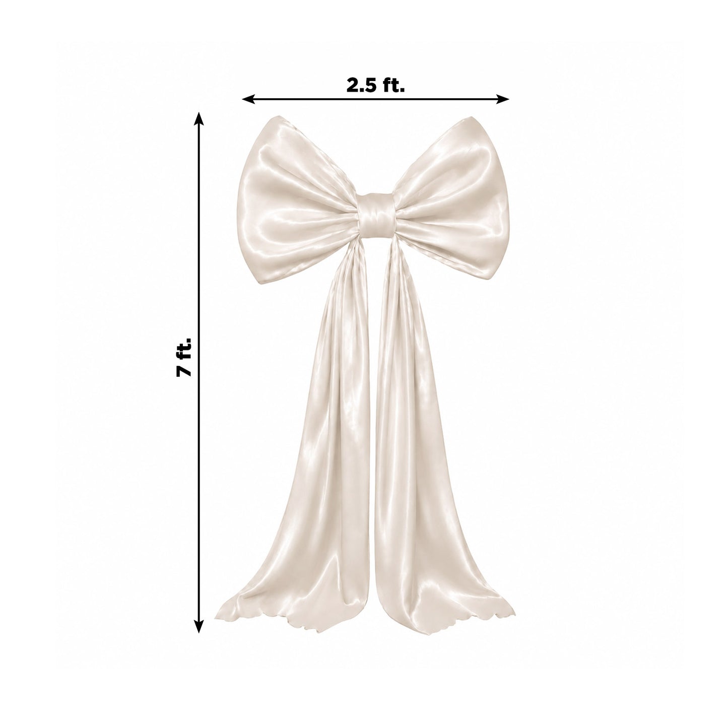 7ft Giant Beige Satin Bow Tie Décor for Backdrops – Wedding & Event Photo Booth Decoration
