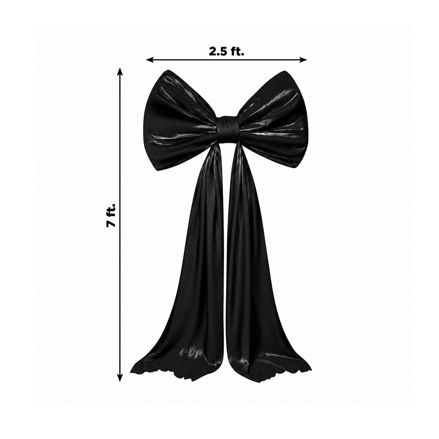 7ft Giant Black Satin Bow Tie Décor for Backdrops – Wedding & Event Photo Booth Decoration