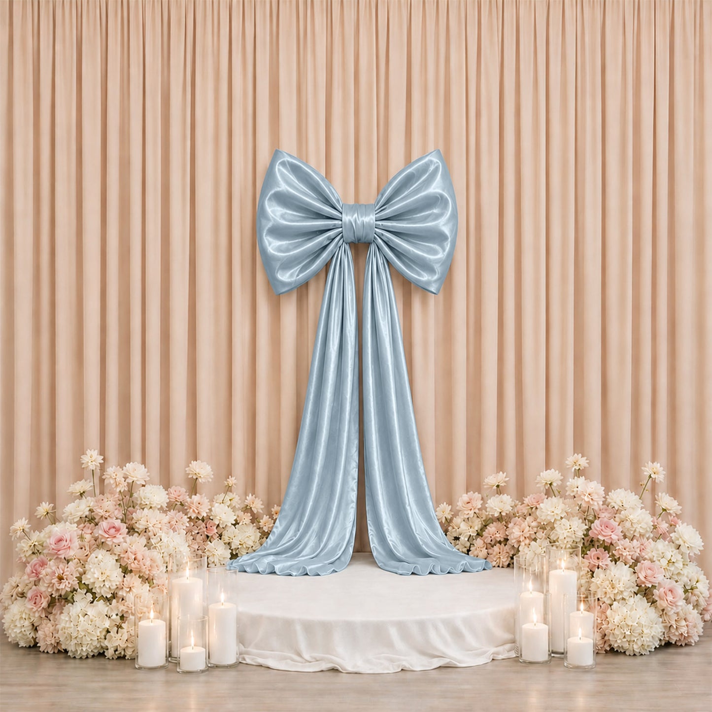 7ft Giant Light Blue Bow Tie Décor for Backdrops – Wedding & Event Photo Booth Decoration