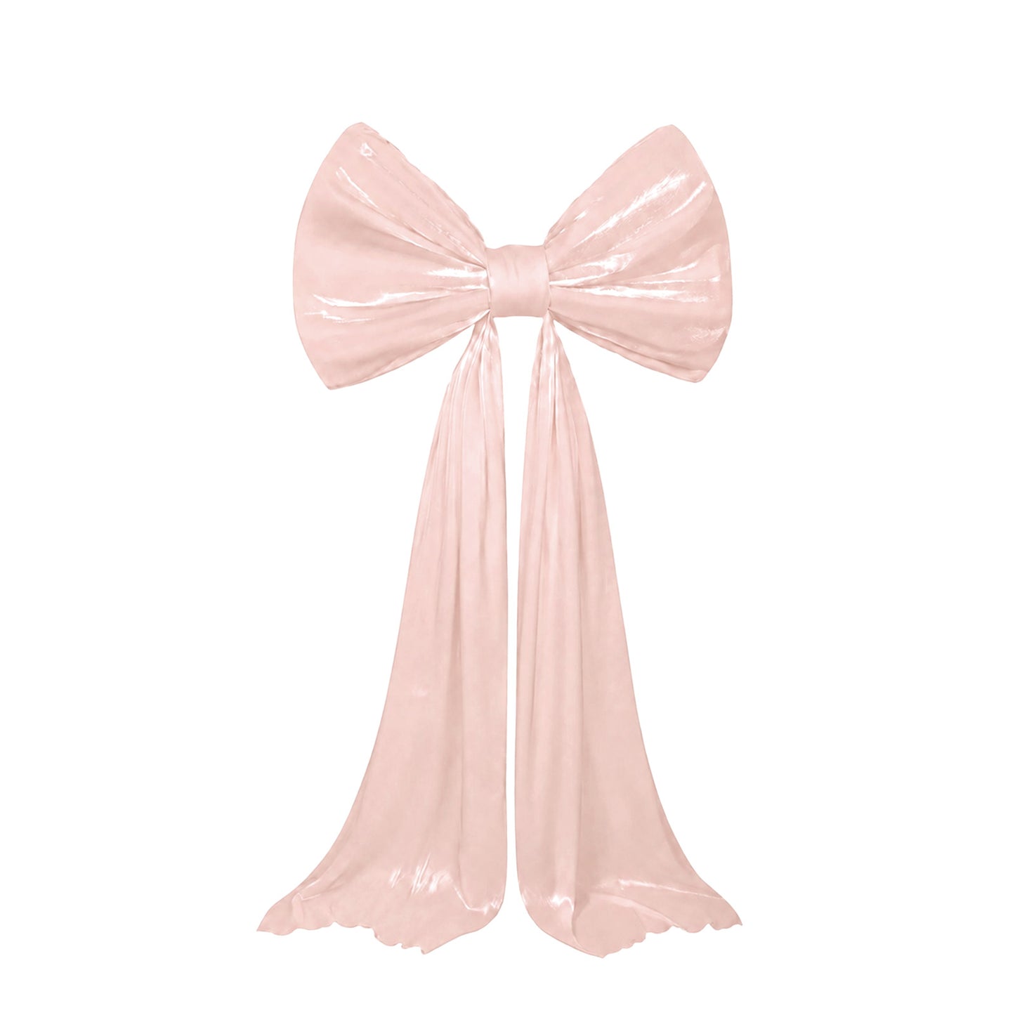 Blush pink giant bow tie décor for wedding and event backdrops.