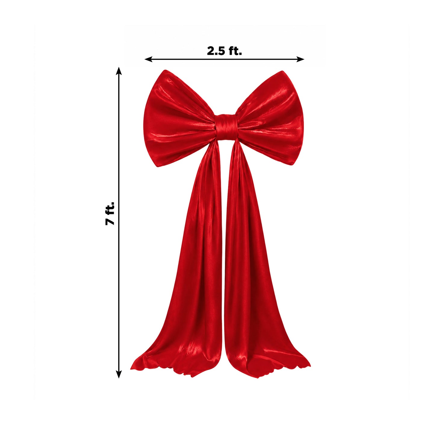 7ft Giant Red Satin Bow Tie Décor for Backdrops – Wedding & Event Photo Booth Decoration