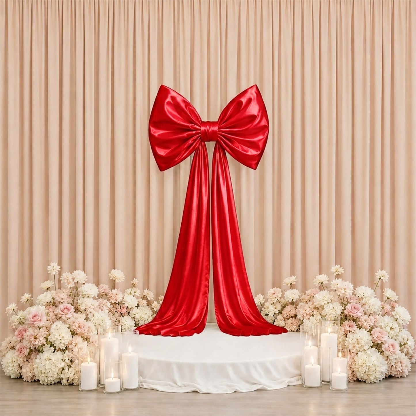 7ft Giant Red Bow Tie Décor for Backdrops – Wedding & Event Photo Booth Decoration