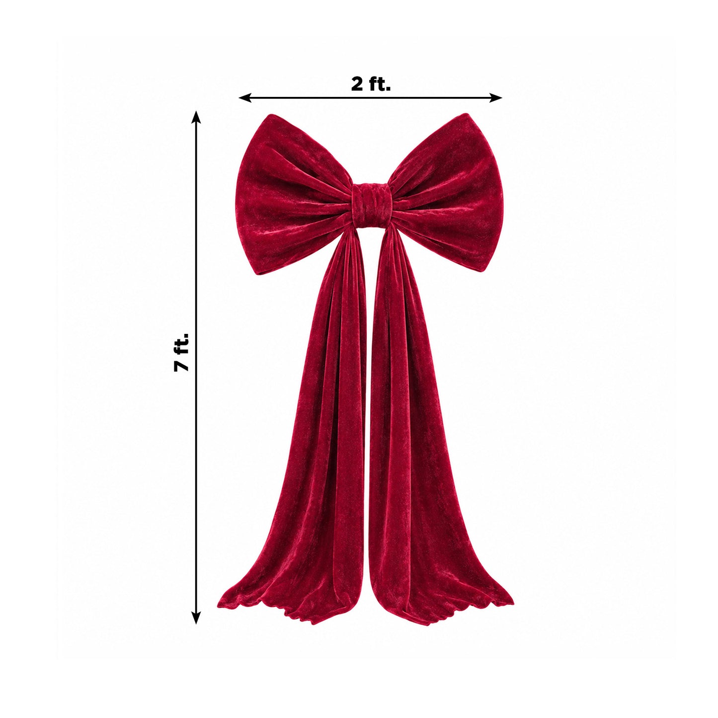 7ft Burgundy Velvet Giant Bow Tie Décor for Weddings, Galas & Events - Oversized Decorative Backdrop