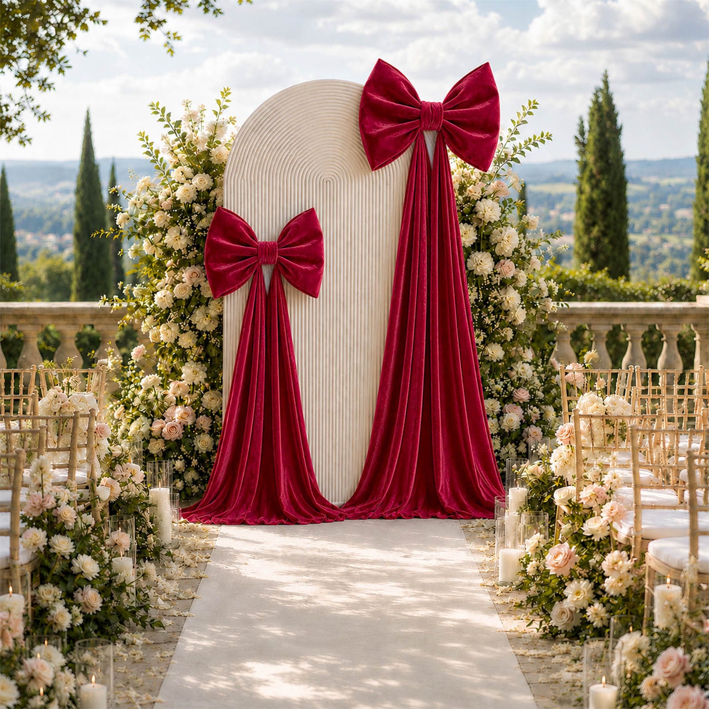 7ft Burgundy Velvet Giant Bow Tie Décor for Weddings, Galas & Events - Oversized Decorative Backdrop