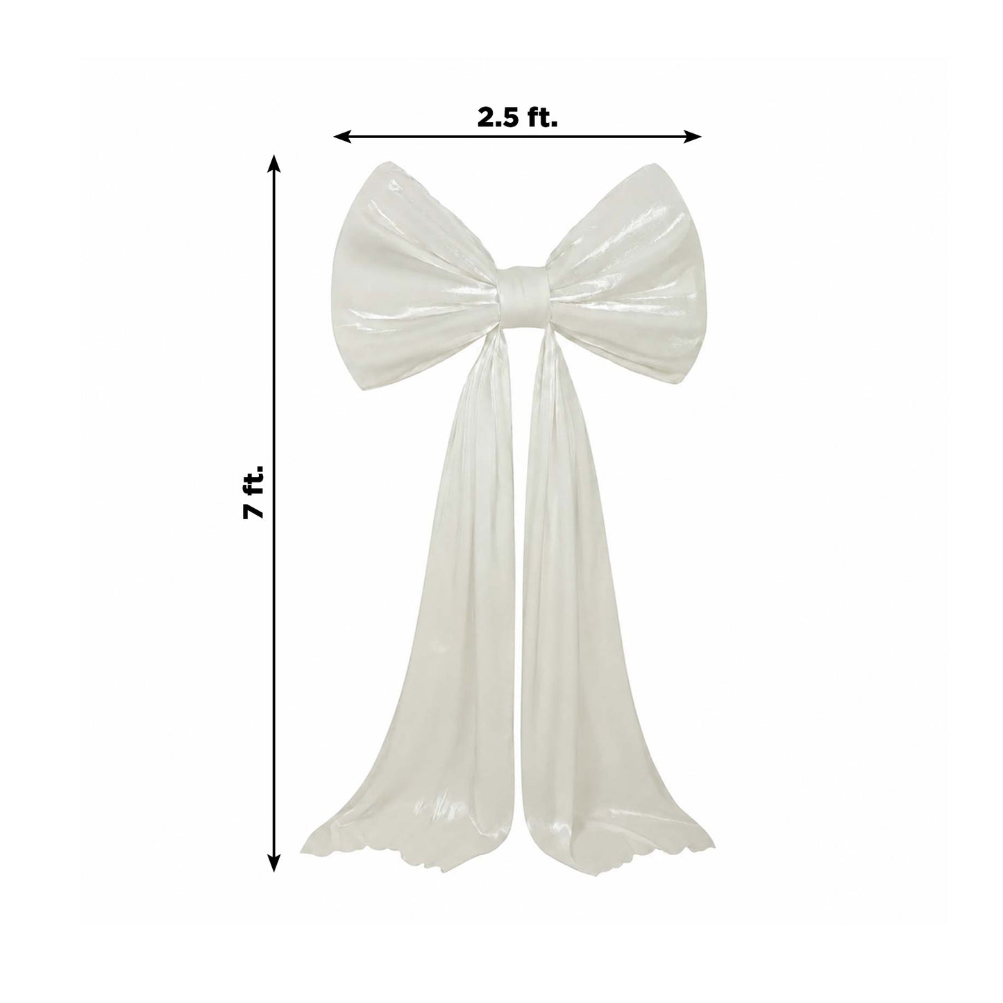 7ft Giant White Satin Bow Tie Décor for Backdrops – Wedding & Event Photo Booth Decoration