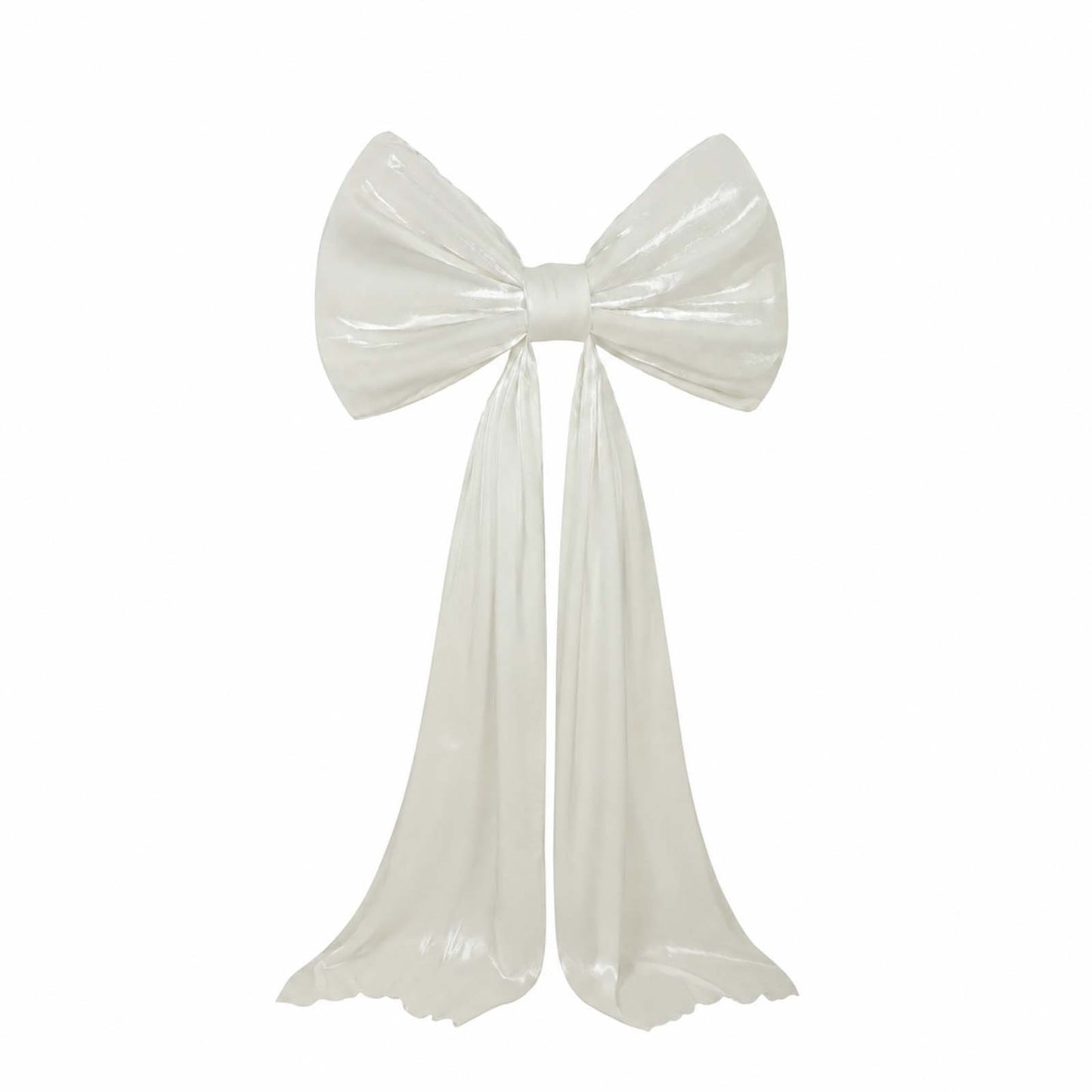 Giant white bow tie décor for wedding and event photo booths.