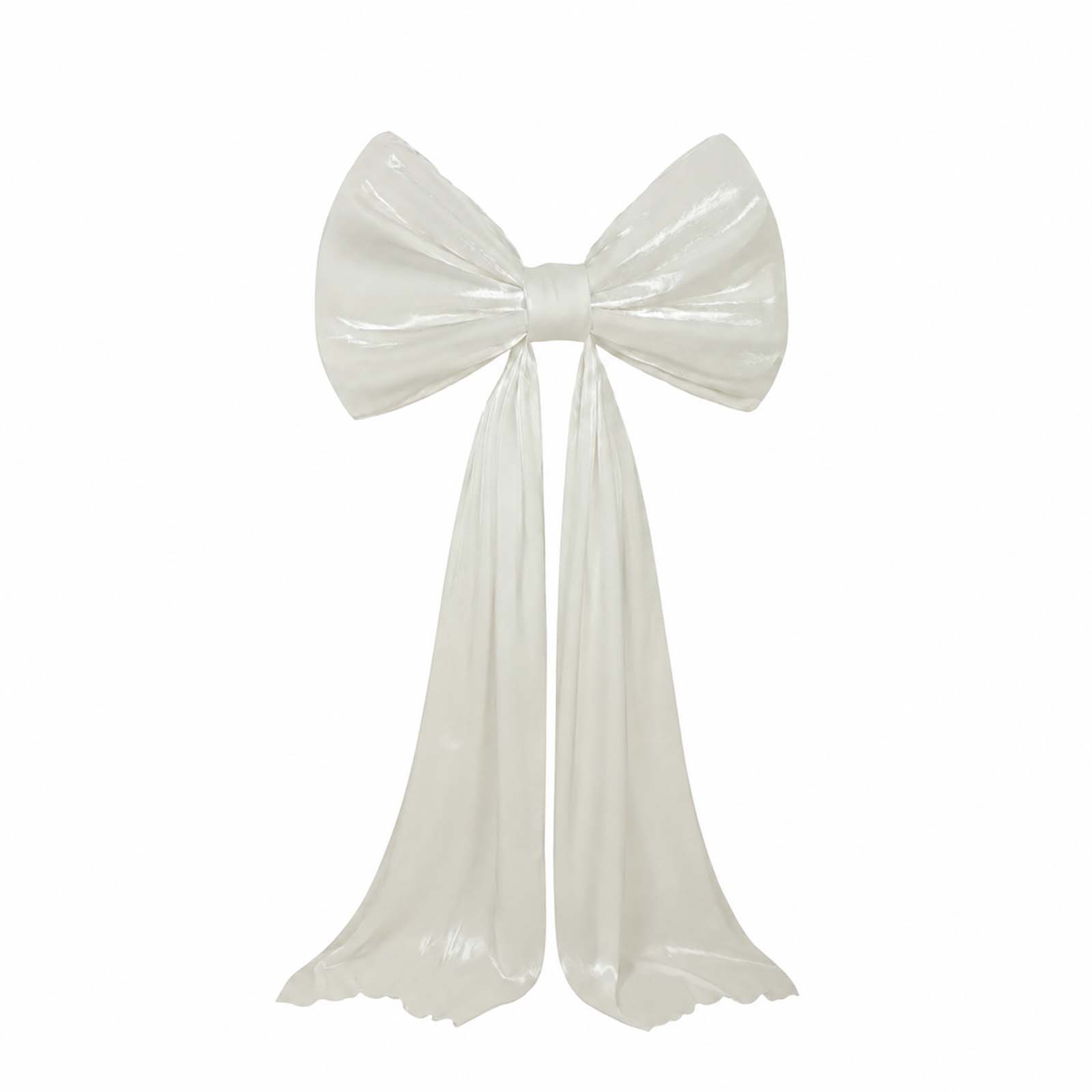 Giant white bow tie décor for wedding and event photo booths.