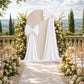 Giant white bow tie décor for wedding and event backdrops.