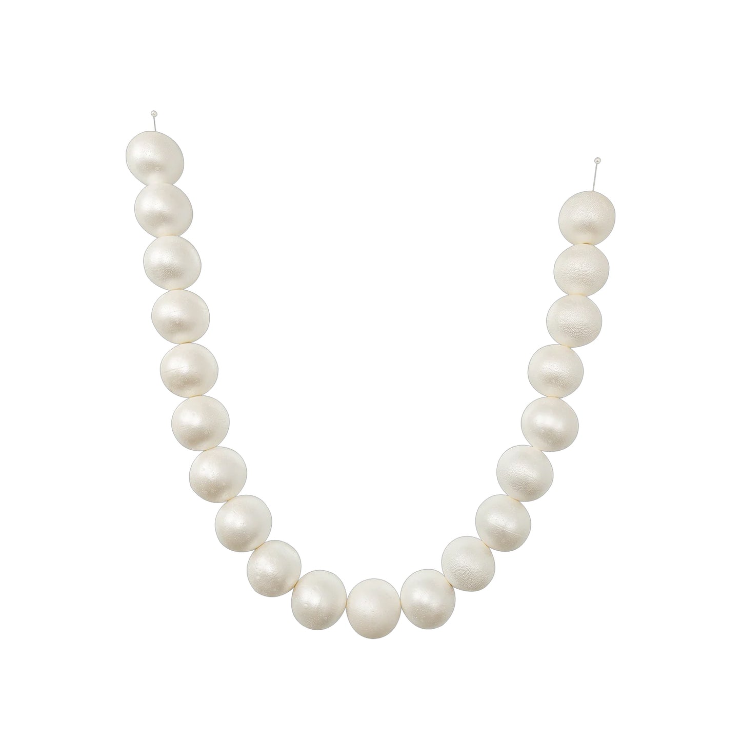 Foam Pearl Garland White 6ft Long with 20 Count 4" Pearls - Hanging Strand for Backdrop Decor