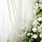 Foam Pearl Garland White 7.5ft Long with 60 Count 1.5" Pearls - Hanging Strand for Backdrop Decor