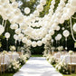Foam Pearl Garland White 7.5ft Long with 40 Count 2" Pearls - Hanging Strand for Backdrop Decor