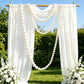 Foam Pearl Garland White 7.5ft Long with 40 Count 2" Pearls - Hanging Strand for Backdrop Decor