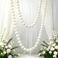 Foam Pearl Garland White 5ft Long with 20 Count 3" Pearls - Hanging Strand for Backdrop Decor
