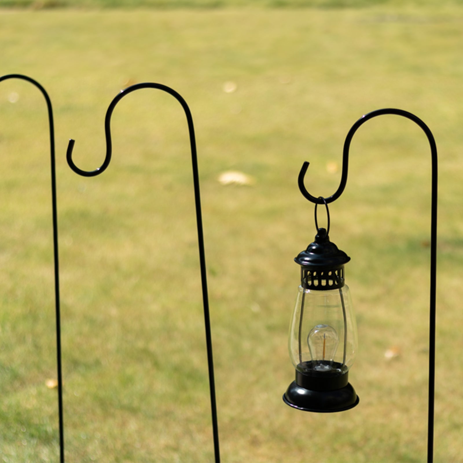 shepherds hook plant hanger 10 Pack Black Metal Shepherds Hook Plant Hanger Stands with 2 Prong Base, Outdoor Lantern Hangers Heavy Duty Bird Feeder Poles