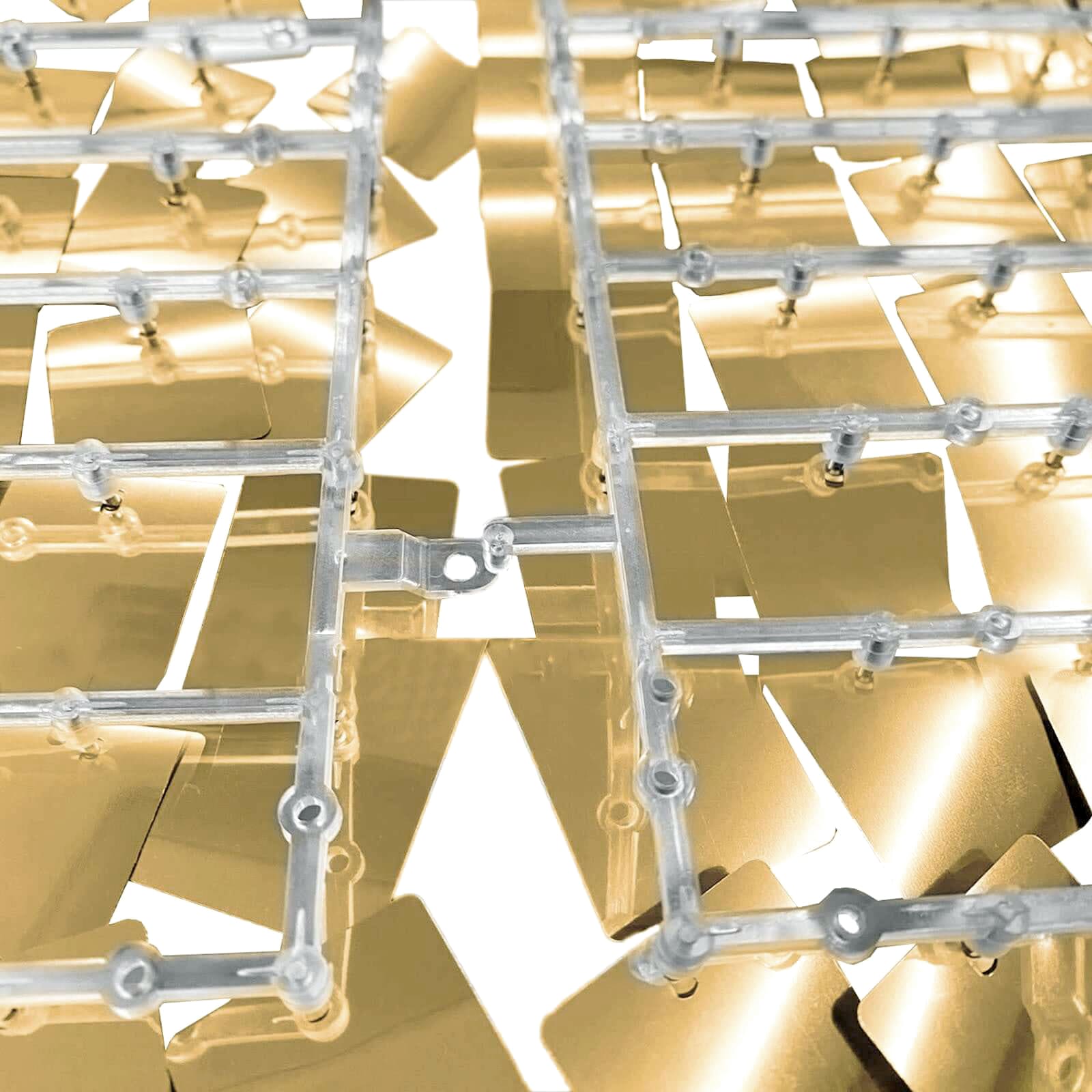 Shiny gold square sequin shimmer wall backdrop panels for party décor.