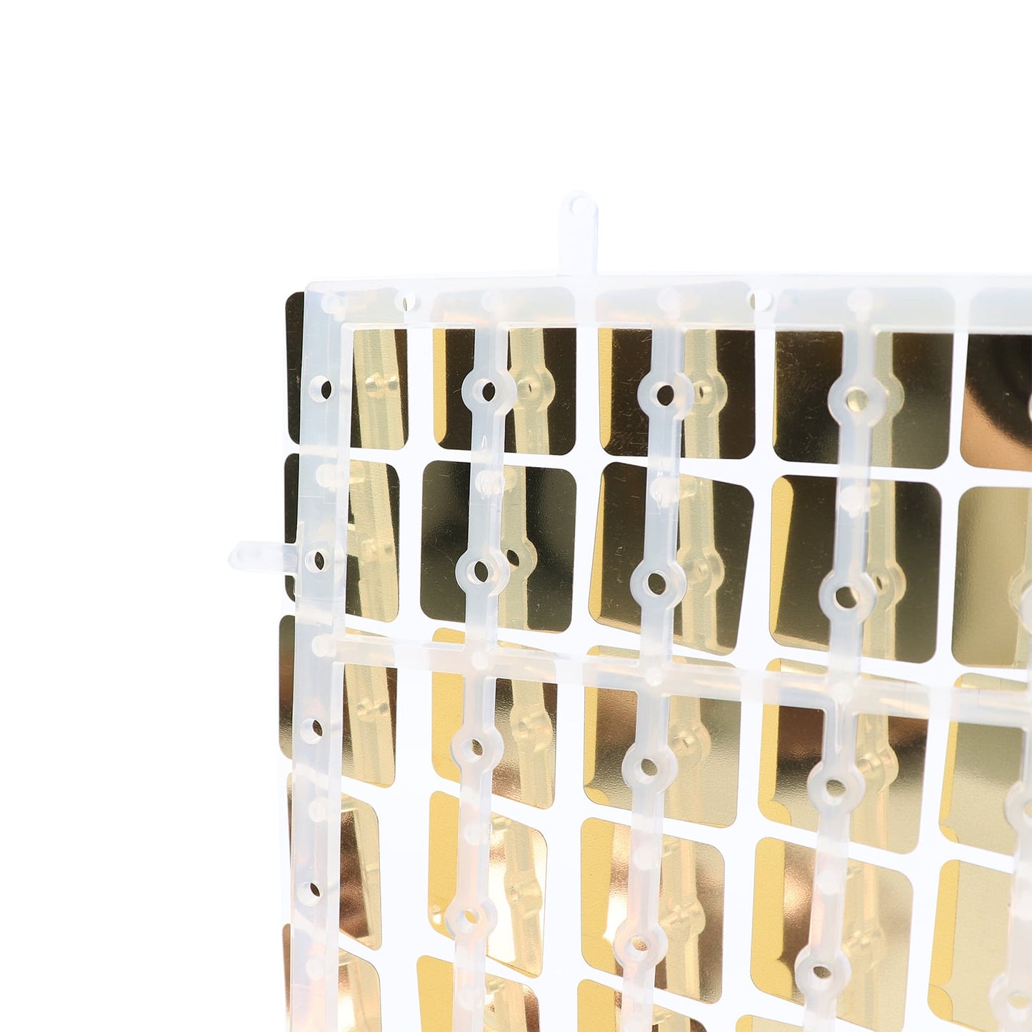 Shiny gold sequin wall backdrop panels for party decor.