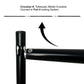Black metal backdrop stand with reinforced crossbar for photo and event setups.