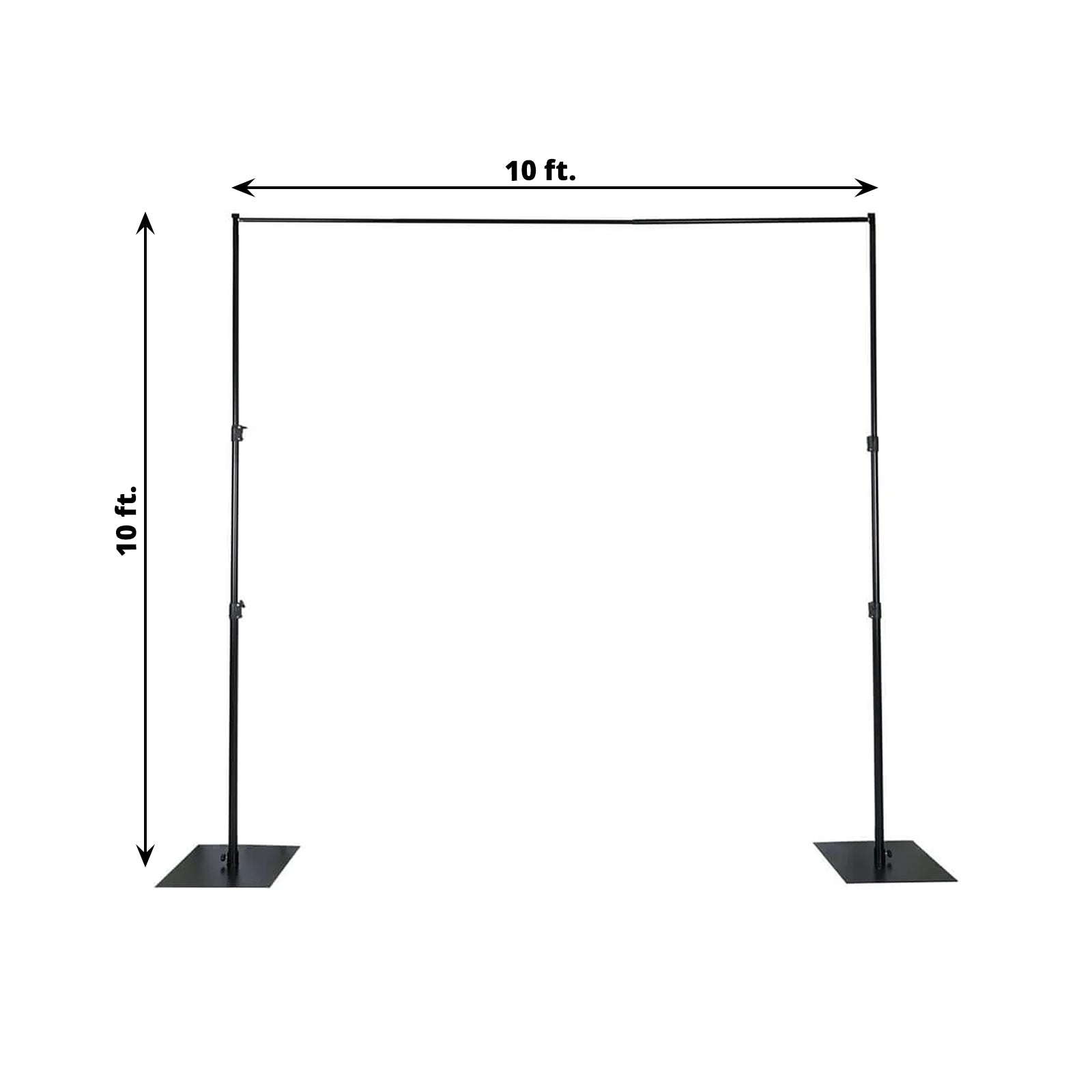 Heavy Duty Metal Adjustable Backdrop Stand Kit 10 Feet With Steel Base