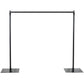 Black 10ft heavy duty adjustable backdrop stand kit with steel base.