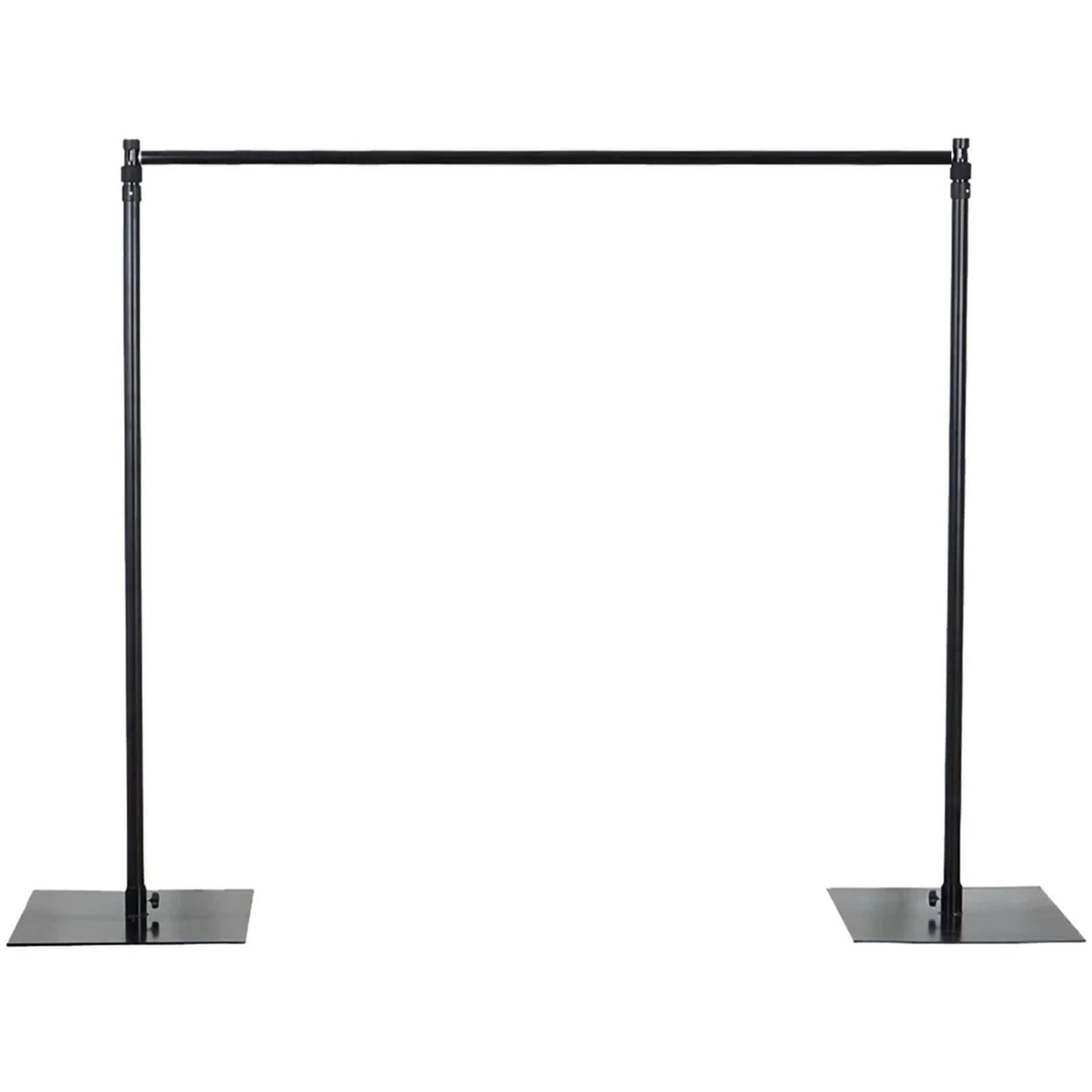 Black 10ft heavy duty adjustable backdrop stand kit with steel base.