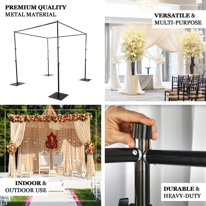 10ft | 4 Post DIY Photography Backdrop Stand, Wedding Arch Canopy Tent