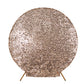 7.5ft Sparkly Rose Gold Big Payette Sequin Wedding Arch Cover for Round Backdrop Stand