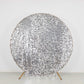 7.5ft Sparkly Silver Big Payette Sequin Wedding Arch Cover for Round Backdrop Stand