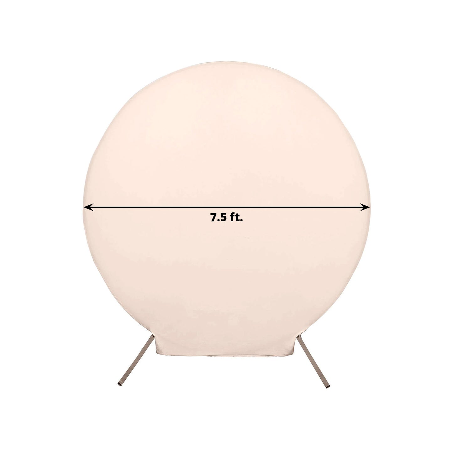 7.5ft Matte Blush Round Spandex Fit Wedding Backdrop Stand Cover