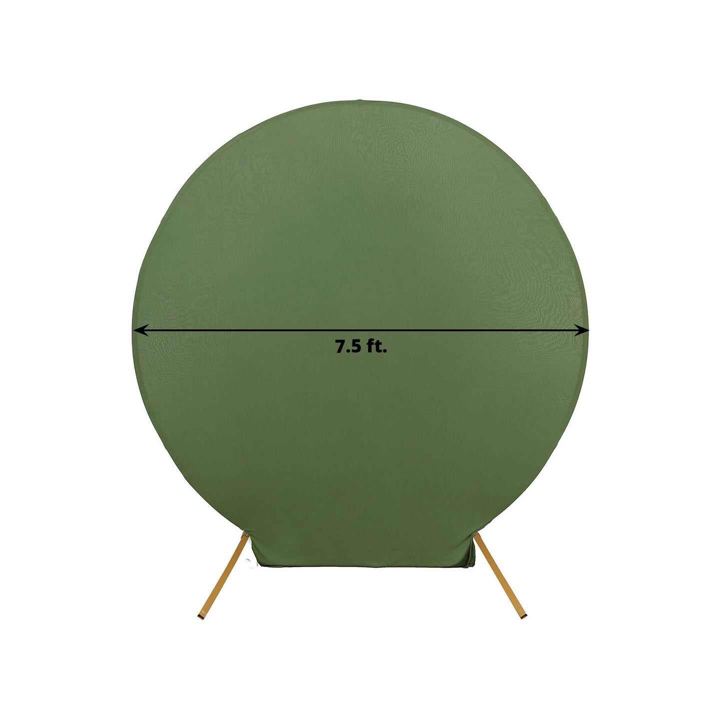 7.5ft Matte Olive Green Round Spandex Fit Wedding Backdrop Stand Cover