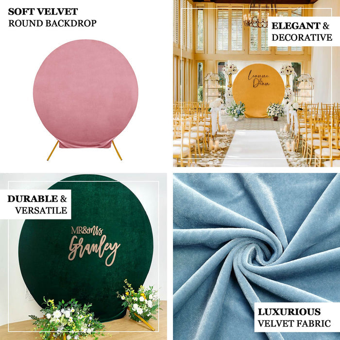 Metallic gold soft velvet fitted round wedding arch cover