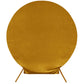 Metallic gold velvet fitted round wedding arch cover.