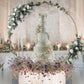 4ft Gold Metal Floral Hoop Frame Table Centerpiece, Round Arch Wedding Cake Display Stand