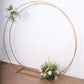 7.5ft Heavy Duty Gold Metal Round Wedding Arbor Floral Balloon Frame, Double Hoop Wedding Arch Photo Backdrop Stand