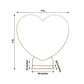 7ft Heavy Duty Gold Metal Heart Shape Photo Backdrop Stand, Wedding Arch Floral Balloon Frame with Sturdy Rectangular Base