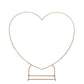 7ft Heavy Duty Gold Metal Heart Shape Photo Backdrop Stand, Wedding Arch Floral Balloon Frame with Sturdy Rectangular Base